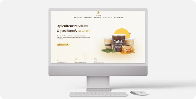 Mockup du site internet d'un apiculteur Sarthois : Anthony Pelluau
